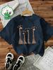 100% Cotton T-Shirt Women's Fashion Giraffe Print T-Shirt Graphic Funny Short Sleeve Crew Neck Top Shirt Casual 90s Tee