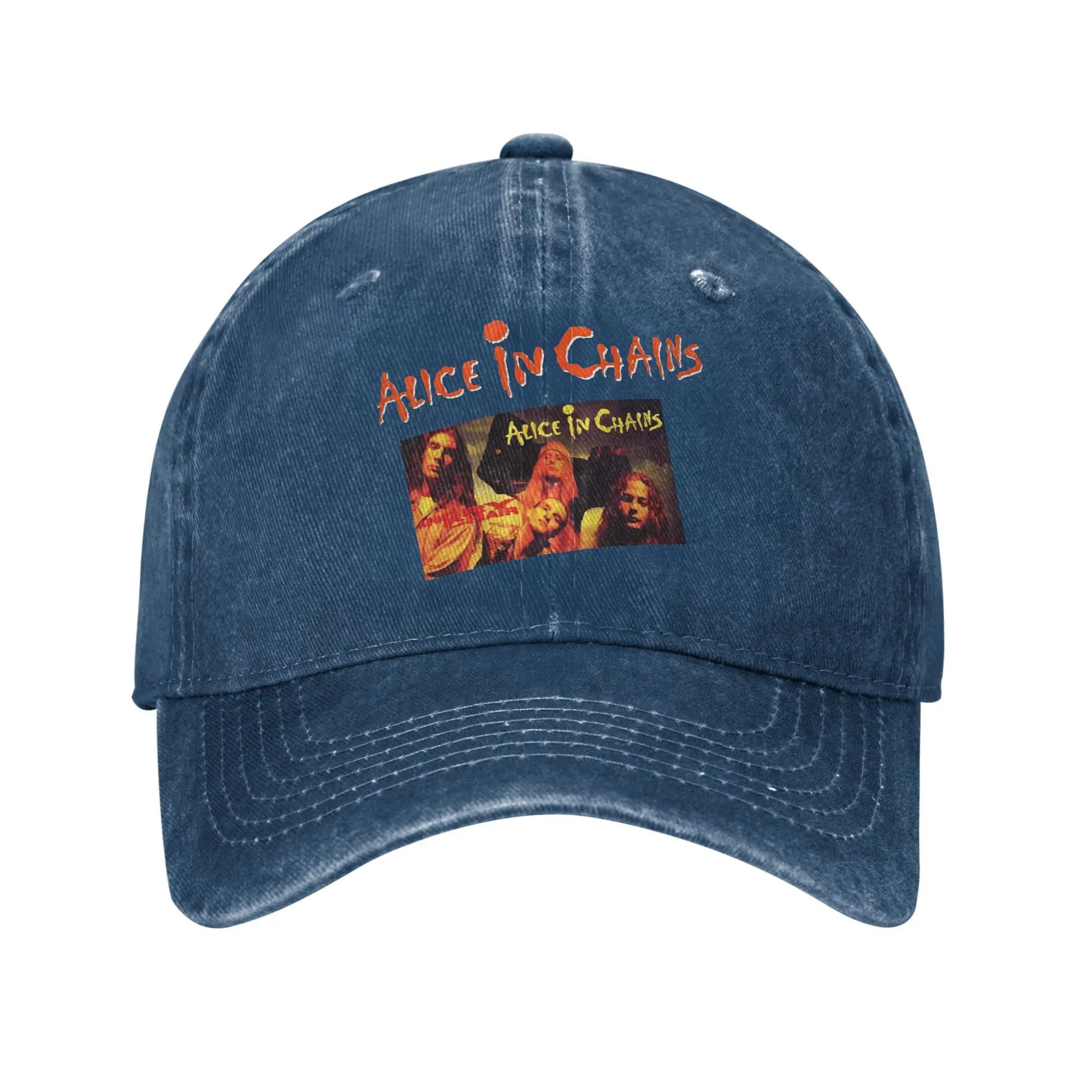

Alice Rock in Music Chains Logo Baseball Cap Sun Tennis Skate Breathable Washed Trucker Hat Couple Women Classic Baseball Caps One Size
