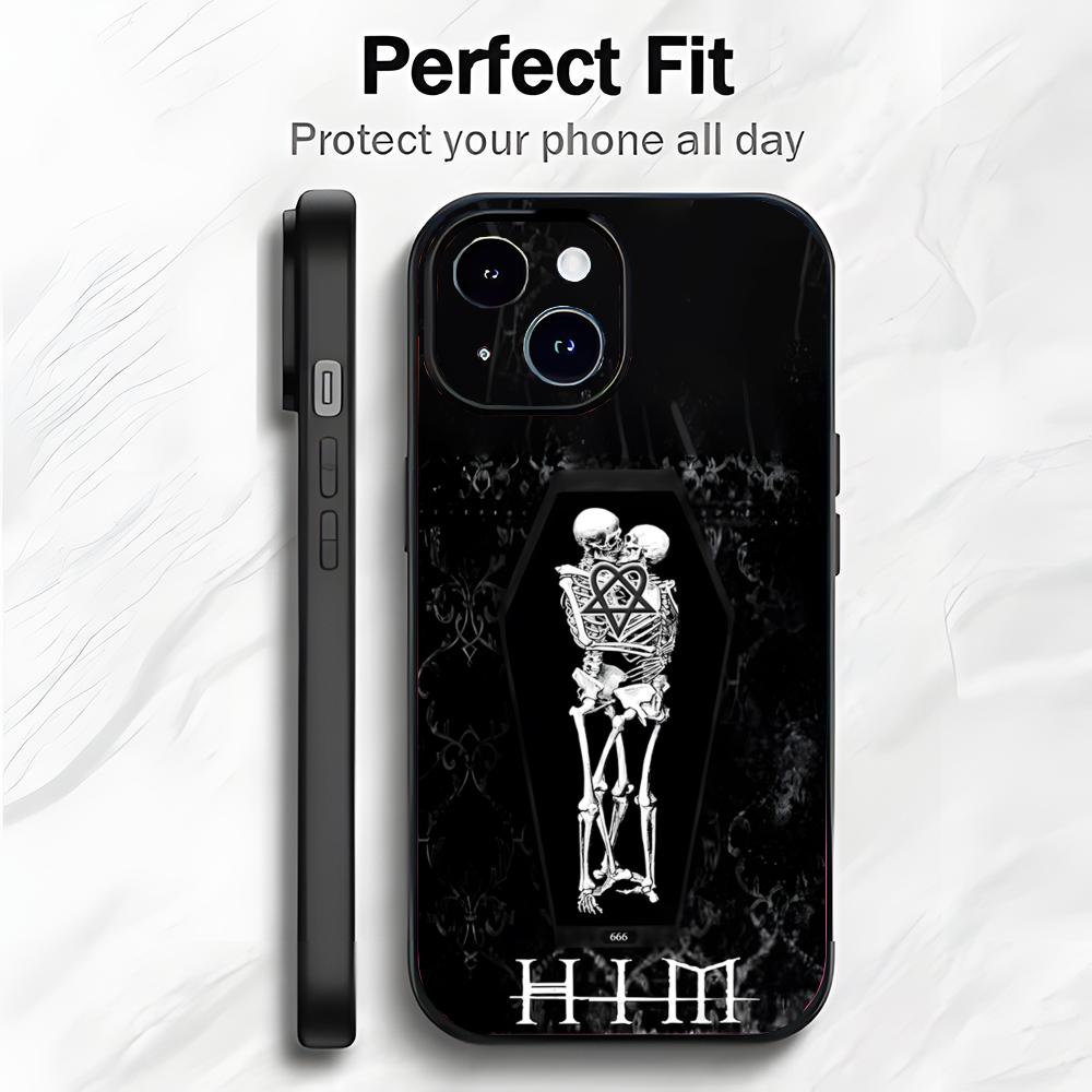 Dark Band HIM H-His Infernal Majesty Phone Case Phone Case Soft Packaging Lightweight For iPhone17 16 15 14 13ProMax