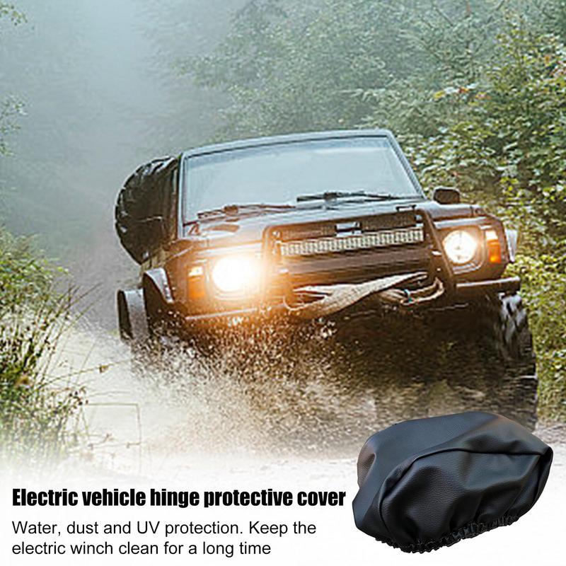 Heavy Duty Car Winch Protection Cover Thickened Car Winch Waterproof Cover Waterproof Dustproof and Sun-proof Protection Cover
