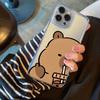 Chill Capybara Drink Phone Case For iPhone 17 Air 16E 16 15 14 11 Pro Max Plus 13 12 Mini 8 7 X Transparent Shockproof Cover
