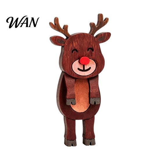 Santa Claus Fridge Magnets Christmas Wooden Dangle Toy, Refrigerator Magnet, Cute Cartoon Small Holiday Gifts for Friends Snowman Elk Magnetic