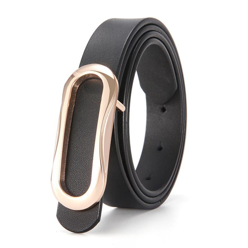 

Minimalist Leather Belt For Women With Smooth Buckle Stylish Office Accessory Black,100cm