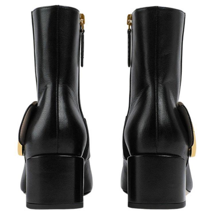 Gucci Blondie Leather Ankle Boots 5.5cm Women's Black 700016 C9D00 1000