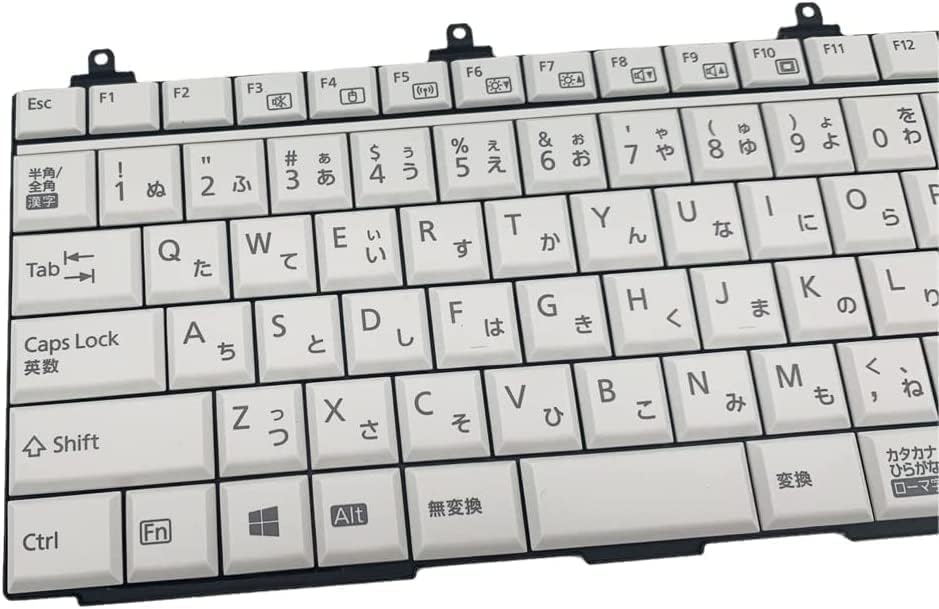 Replacement Japanese Keyboard with Numeric Keypad, White, for Fujitsu LIFEBOOK A576, A572E, A572F, A574HX, A574KX, A574MX, A574H, A573G, etc.