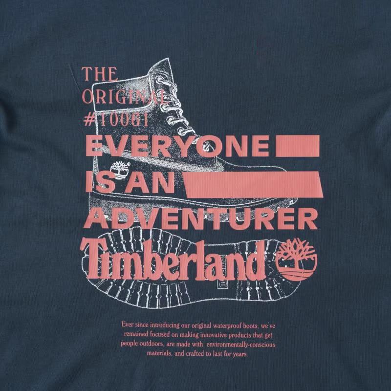 Timberland Logo Letter Round Neck Sports Short Sleeve T-Shirt Unisex T-Shirts Blue A29JZ-433