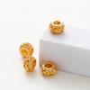 5pcs/lot 10mm 18K Gold Color Plated Brass Big Hole Beads Spacer Beads for Bracelet Necklace DIY Jewelry Making Accessories