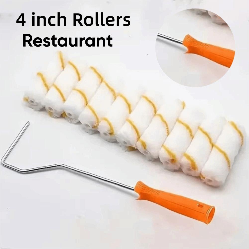 1Set/11PCS 4-12 Inch Roller Brush Long-Haired 360° Rotation Paint Roller Kit Replaceable Brush Head Polyester Blend