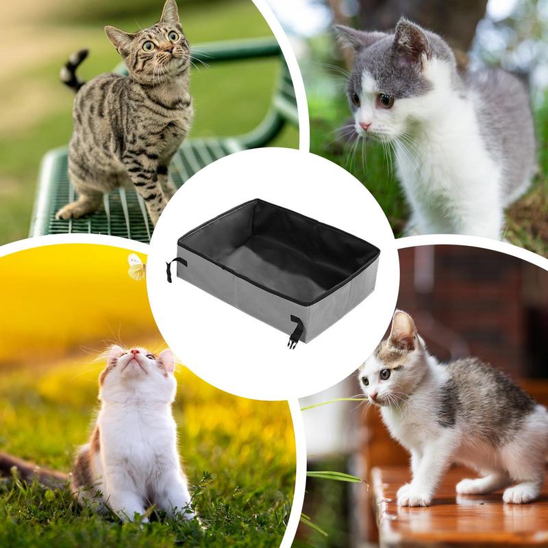 Foldable Cat Litter Box Leak-Proof Portable Litter Box Compact Leakproof Cat Toilet For Travel In Car Camping Easy Car Ride Road