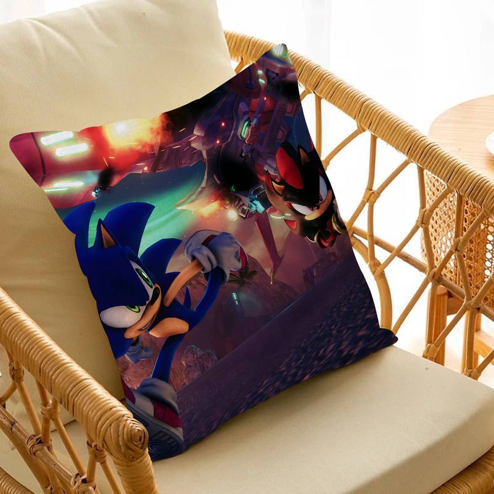 S-Sonic the Hedgehog Personalized Pillow Dust Cover Bedroom Kids Party Decoration Pillowcase Birthday Children Gift