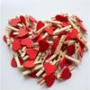 Creative Wooden Red Heart Photo Clips - Decorative Wall Hanging Ornaments