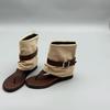 2026 fashion open-toed herringbone sandals inner height-increasing short boots belt buckle spring and summer new trouser boots two wear cool boots