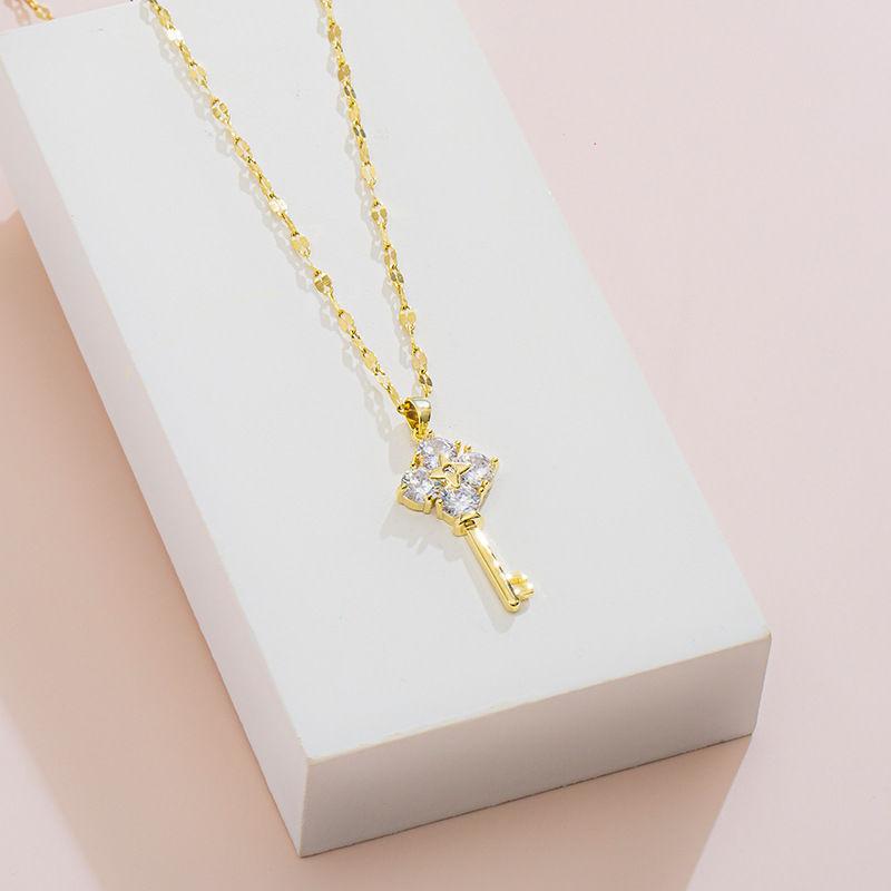 

Цирконий Ключ Ожерелье Женский Корейский Дизайн Qixi Фестиваль Отправить Подруге Сеть