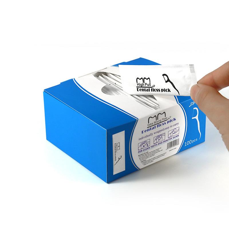 100 Pcs Individually Packaged Curved Hook Ultra-fine Dental Floss Sticks