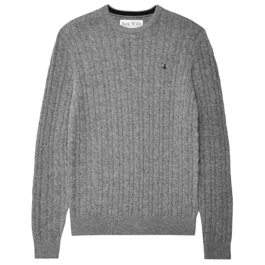 Jack Wills Herren Marlow Zopfmuster Merino-Wollpullover