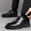 Leather Shoes Men's Brock Business Dress Casual Leather Shoes Spring and Autumn Retro Leather Shoes Best Man Dress Shoes