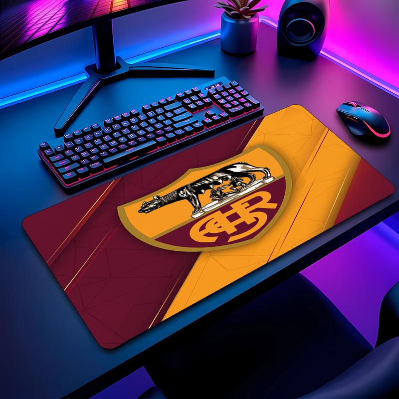 Tappetino per Mouse con Motivo Calcio AS Roma No?Tappetino Mouse da Gioco Antiscivolo con Base in Gomma per Scrivania Ufficio Casa
