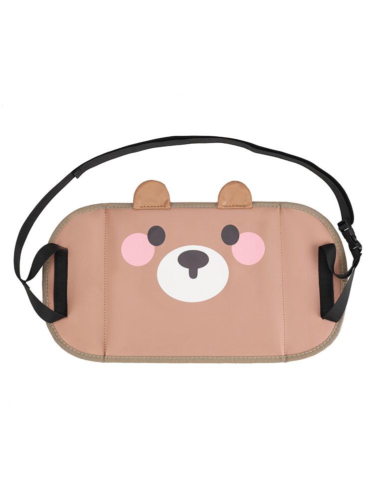 

Adorable Brown Bear Car Seat Footrest, Adjustable Strap - Portable Footstool for Travel and Office Comfort,Suitable for All Cars