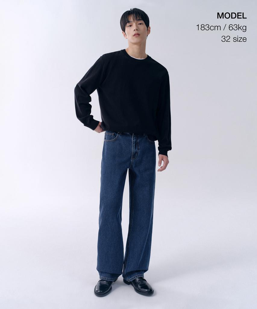 MUSINSA STANDARD Wide Denim Pants [Medium Indigo]