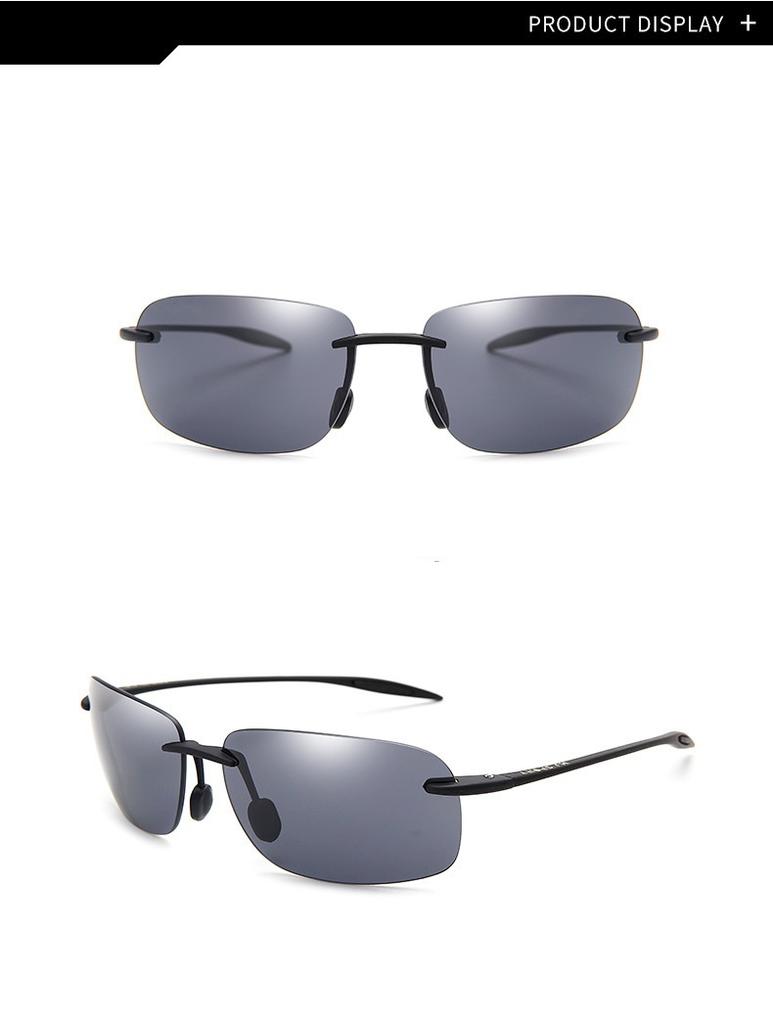 Classic Sports Rimless Sunglasses Men Women Male Driving Golf Rectangle Ultralight Frame Sun Glasses UV400