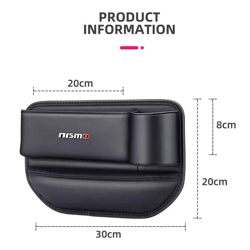 Boîte de rangement pour siège de voiture en cuir avec logo Nissan Nismo pour Qashqai J11 J12 Teana Altima Ariya Juke Murano Micra Kicks X-trail T32 T31