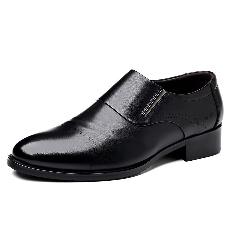Men's Autumn Formal Leather Shoes - Top Layer Cowhide, Breathable, Wear-Resistant, Genuine Leather, Slip-On, Low-Top.