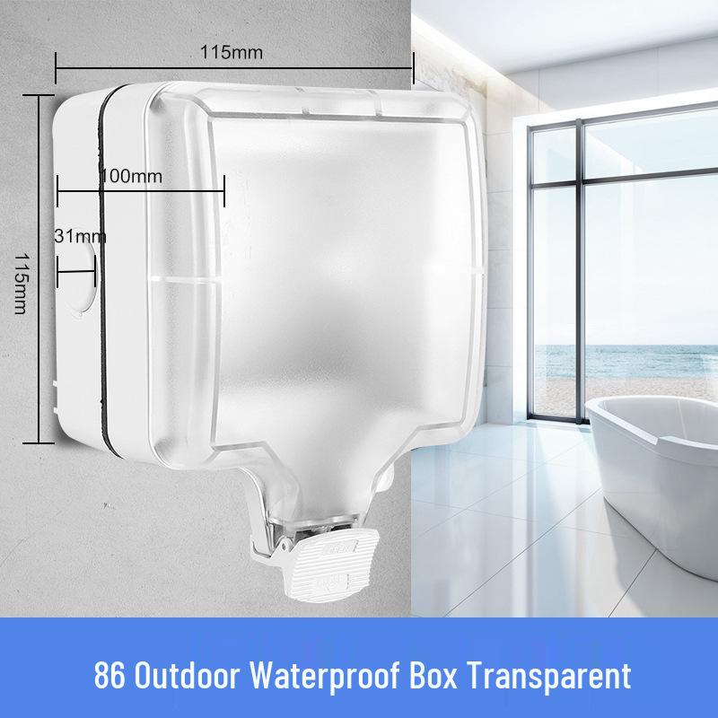 86 Type Transparent Self-Adhesive Waterproof Socket Cover for Bathroom Switches