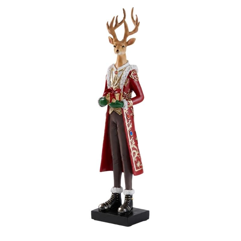 Holiday Deer Statue Christmas Reindeer Figurine