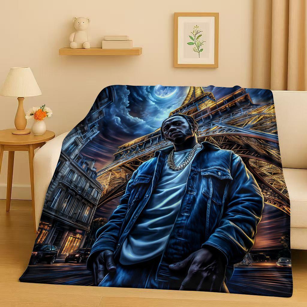 2026 New Top Hip Hop Rapper Star Cartoon Art Flannel Blanket,Ultra Soft Warm Plush Throw for Home Bedroom Bed Sofa Cover Office