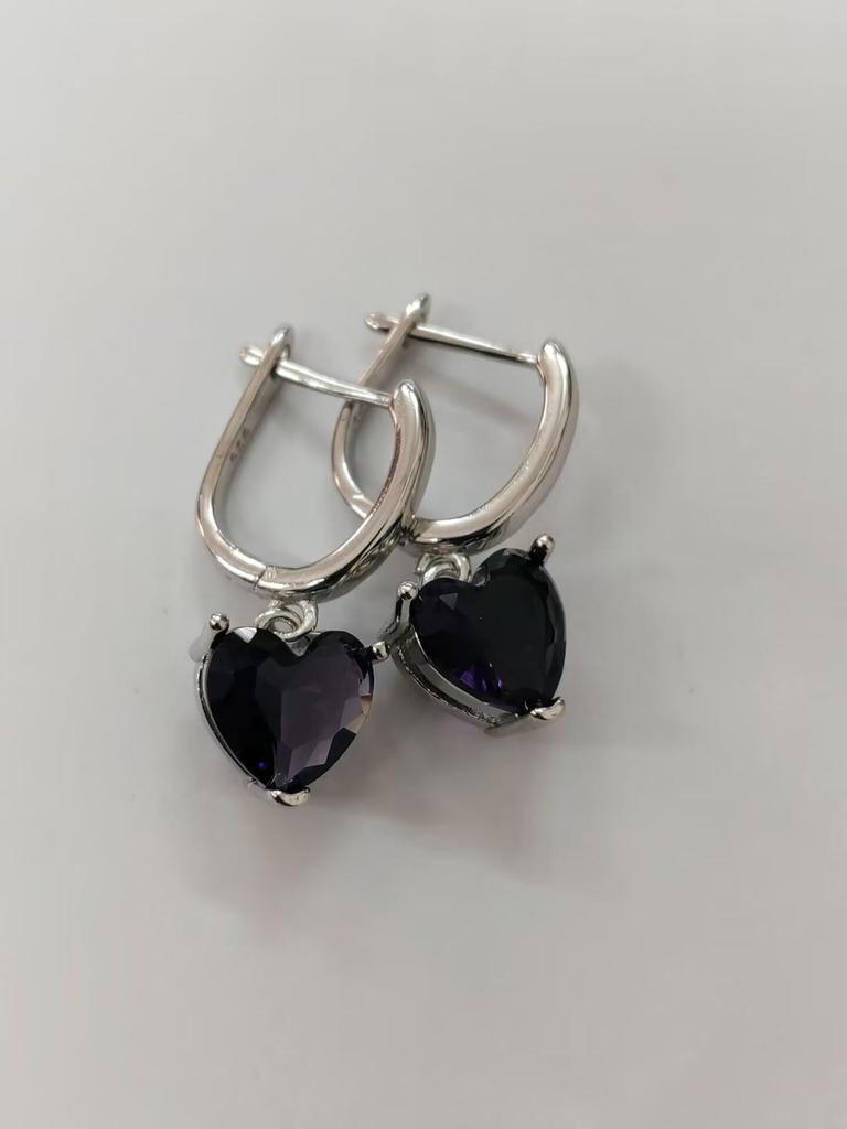 Heart-Shaped Zircon Jewelry Set: Earrings, Necklace & Open Ring - Elegant and Luxurious Fashion Accessories