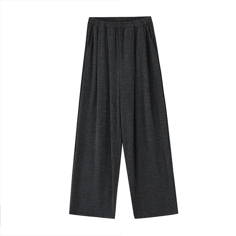 Wide-leg Pants Women's Spring and Autumn New Drape Glutinous Rice Pants High Waist Loose Straight Casual Thin Walking Shaking Pants