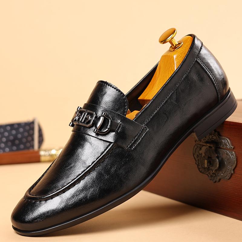 

Туфли из натуральной кожи для мужчин, кожаные повседневные туфли, модные деловые оксфорды, дизайнерская рабочая обувь высокого качества 45