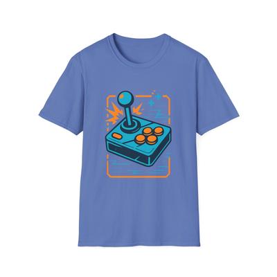 Unisex Softstyle T-Shirt Mens Womens Tees Top Retro Arcade Controller Pixel Explosion Cartoon Style