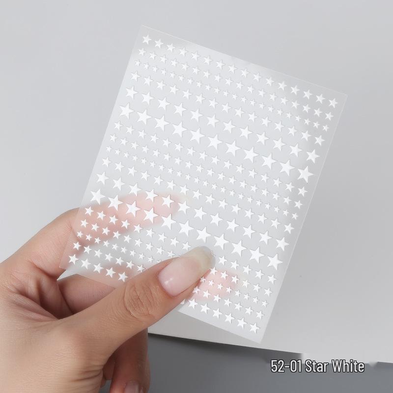 Aha Dreamy Starburst Nail Stickers - Gold, Silver, Black & White Japanese Crescent Stars