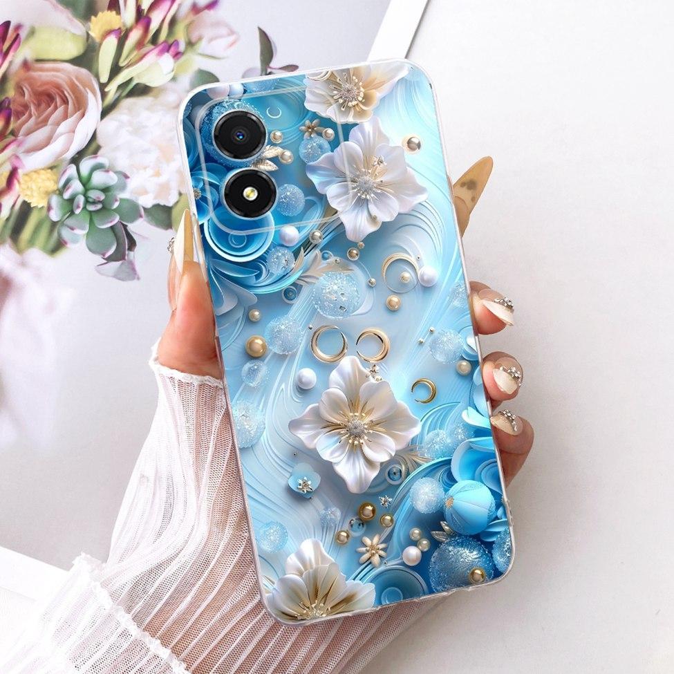 For Honor X5 4G Case VNA-LX2 Transparent Cute Cat Fashion Butterfly Funny Painted Bumper For Honor X5 Casing