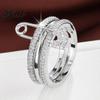 Rhinestone Jewelry Women Detachable Ring 3 in 1 Design Pin