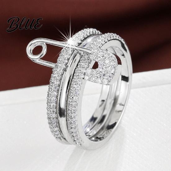 Rhinestone Jewelry Women Detachable Ring 3 in 1 Design Pin