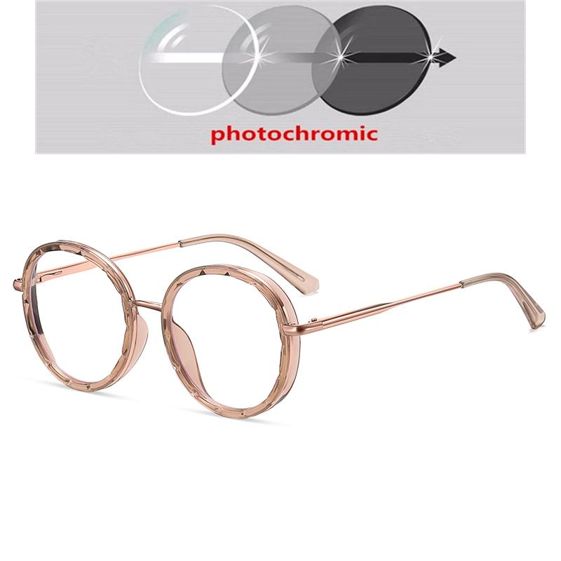0 -0.5 -0.75 To -6.0 Round Myopia Glasses With Prescription 1.56 Aspheric Blue Blocking Light Student Computer Optical Spectacles