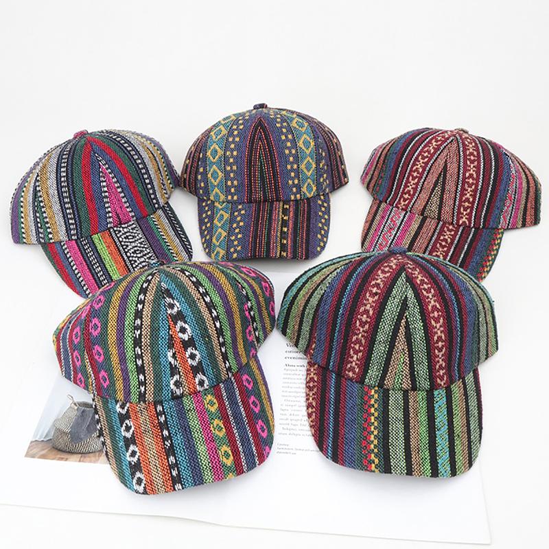 Spring Summer Boho Baseball Cap For Men Women Adjustable Print Sun Hat Street Sport Hiphop Outdoor Snapback Visor