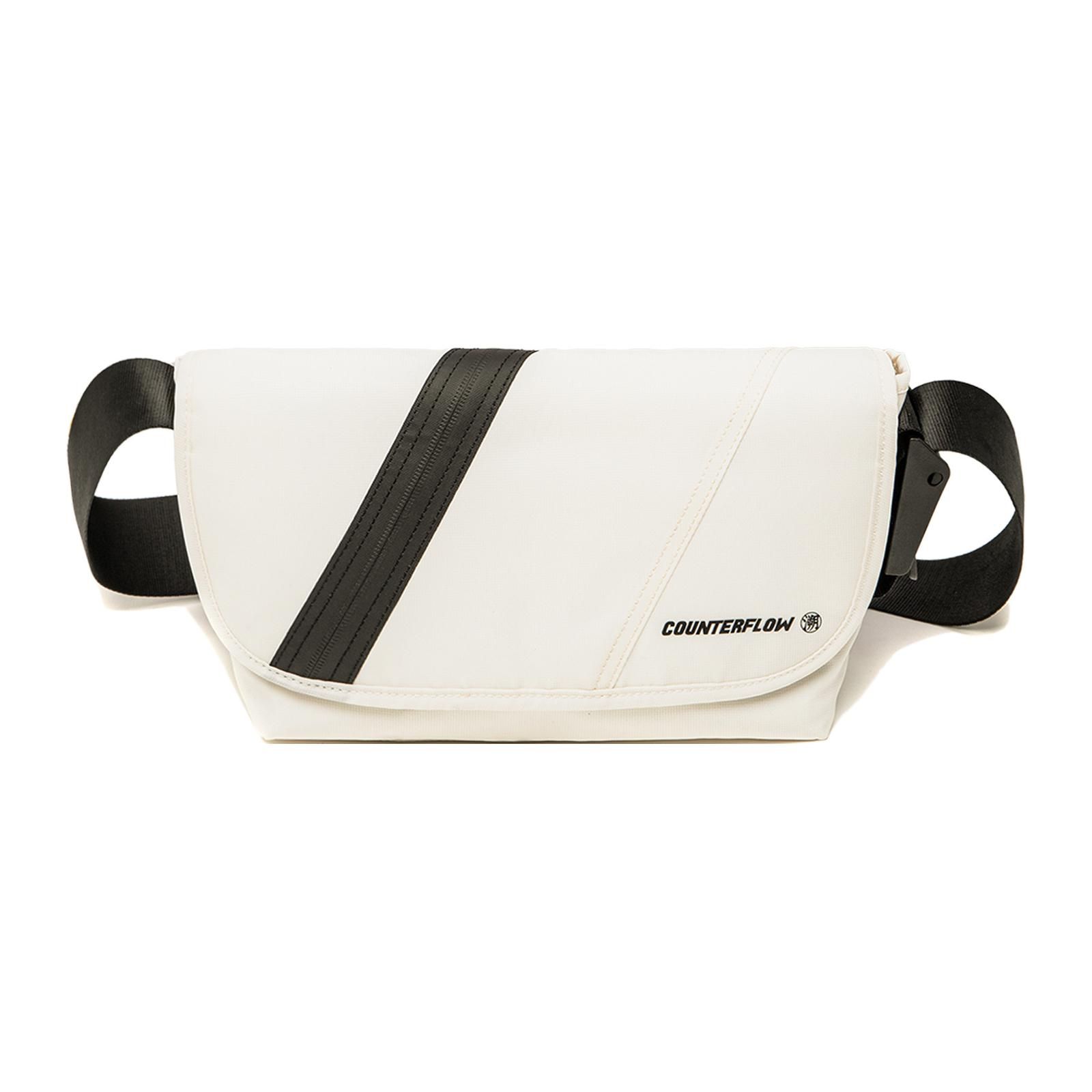 Li Ning CF Reflective Flap Closure Nylon Chest Bag Unisex Shoulder Bag Off-White ABDU177-1 Ivory