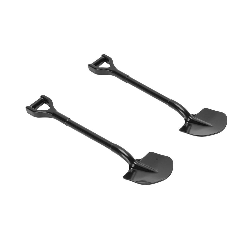 2PCS RC Simulation Metal Shovel Alloy RC Car Shovel Tool for 1 10 RC Crawler Decoration Accessories Black