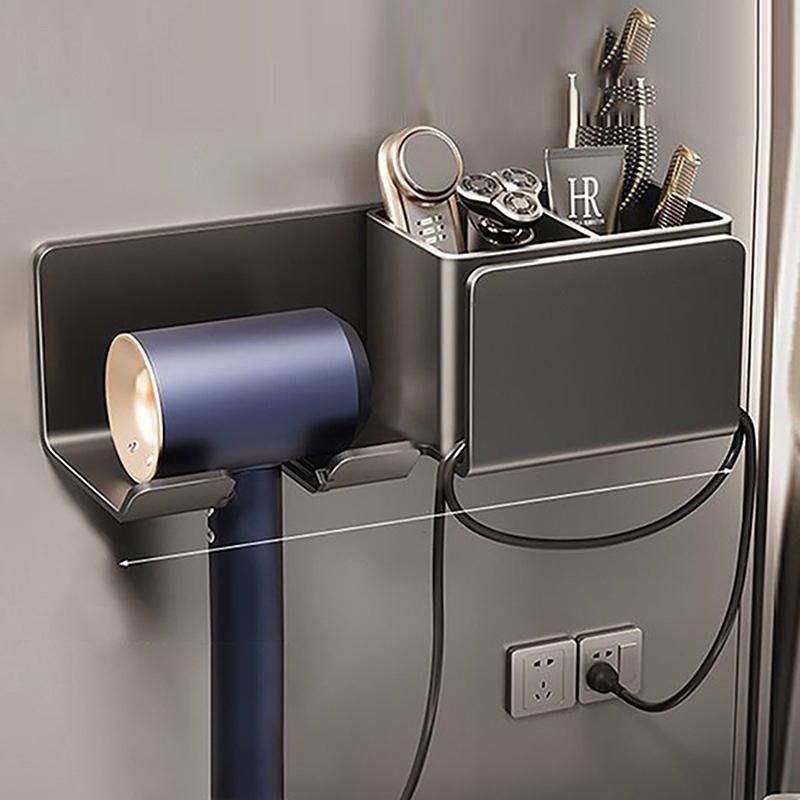 Hair Dryer Storage Holder Bathroom Wall Mounted Storage Holder Home Shelf Storage Shelves Accessories Hair Brush Storage Bracket