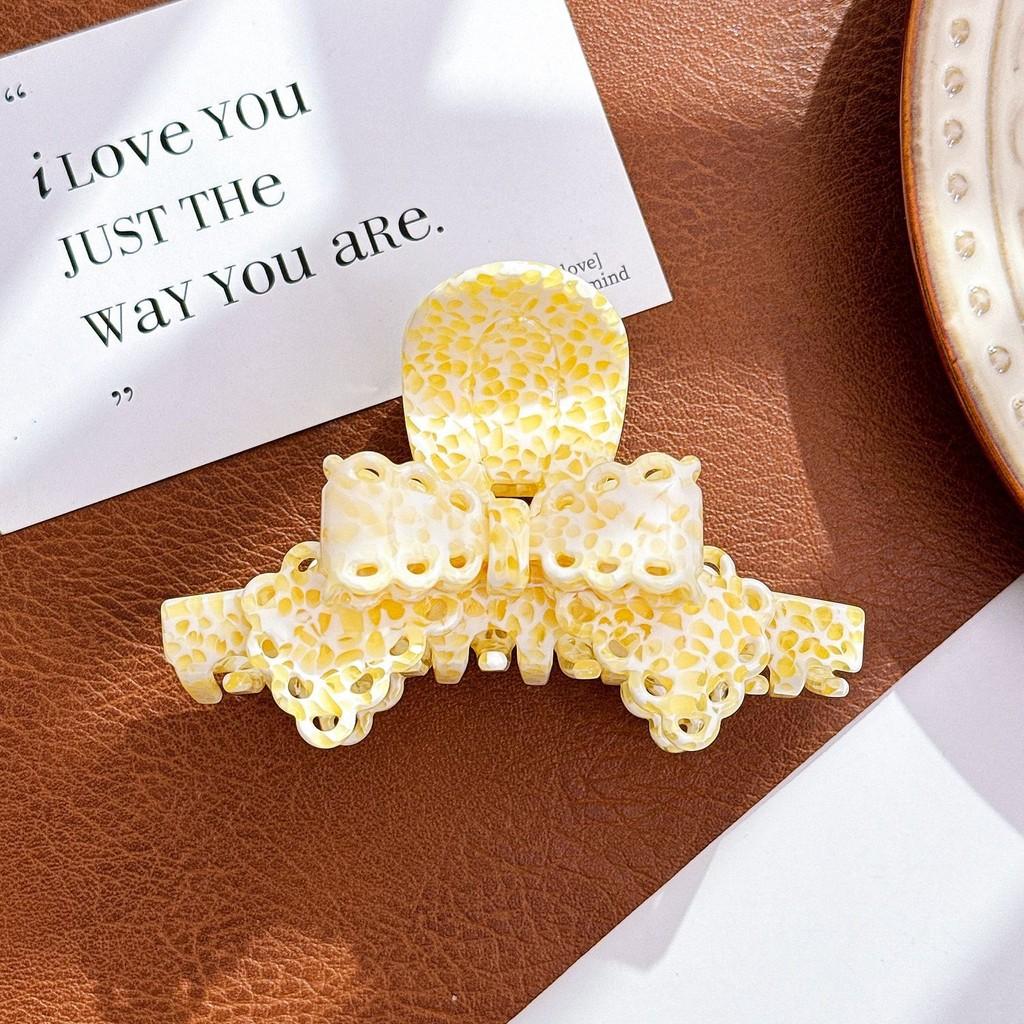 Cute Acetate Lace Bow Hair Claw Clip In Various Colors For Stylish Hair Accessories