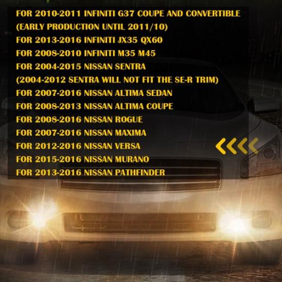 Pair LED Fog Light Lamps For Infiniti G37 Coupe And Convertible JX35 QX60 M35 B