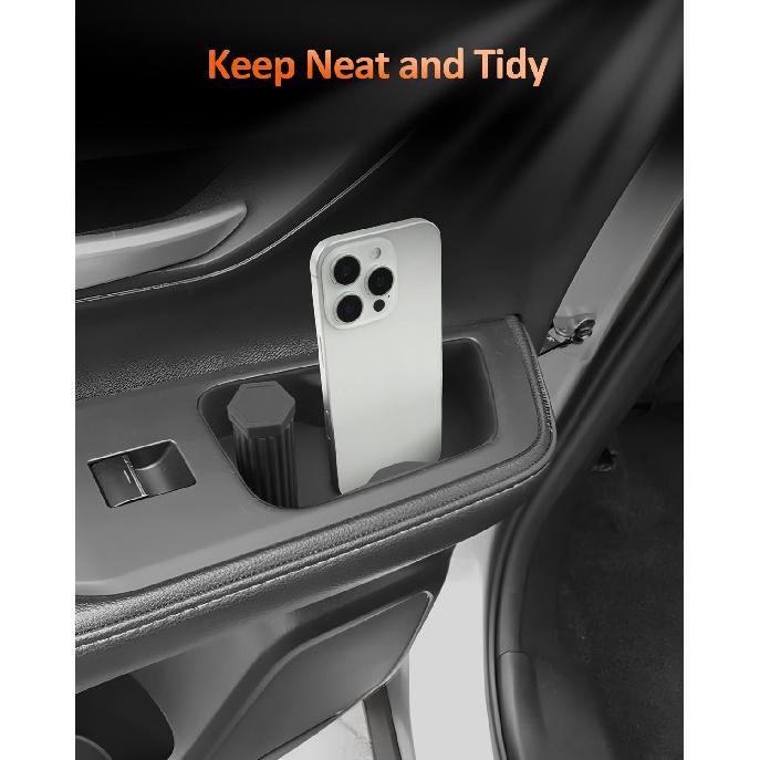 CDEFG 2PCS for 2024 2025 2026 Toyota Grand Highlander Accessories Rear Door Handle Insert Pocket Organizer Storage Box