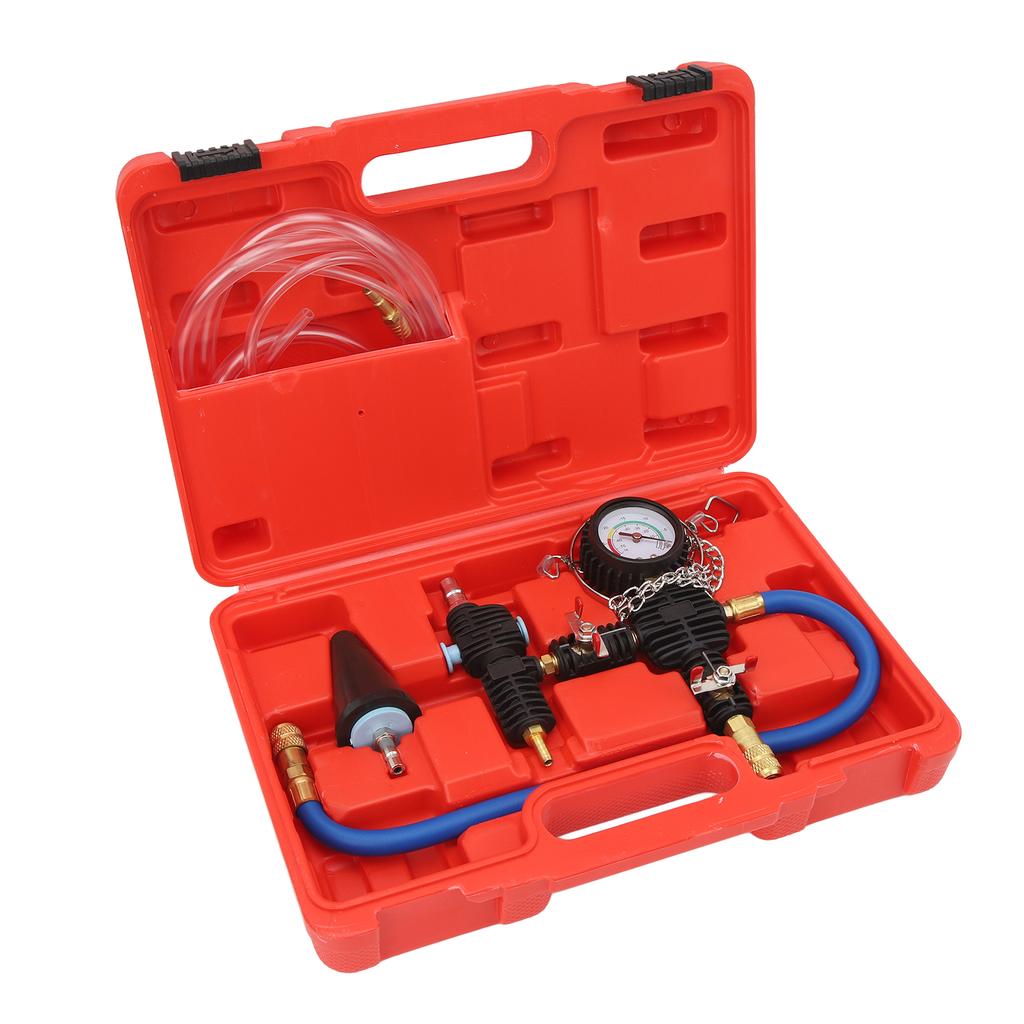 Coolant Refill Tool Kit 90psi Accurate Gauge Scale Flexible Hose Radiator Pressure Tester Kit