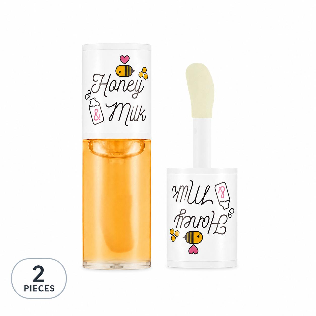A’PIEU Honey & Milk Lip Oil Balm 2pcs