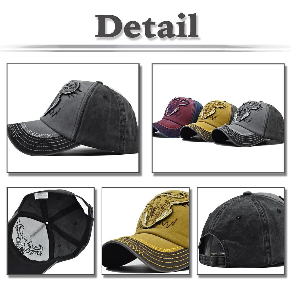 Baseboll CZA442 [Vit Tand] Hatt, Keps, Keps, Broderad, Tvättad, Justerbar, Vardaglig, Snygg, Herr, Dam, (grå)