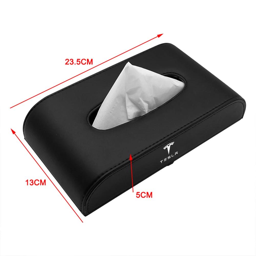 Car Sticker Tesla Car Center Console Tissue Box Auto Armrest Box Napkin Organizers For Tesla Model 3 Model S Model X Coil Mod WY