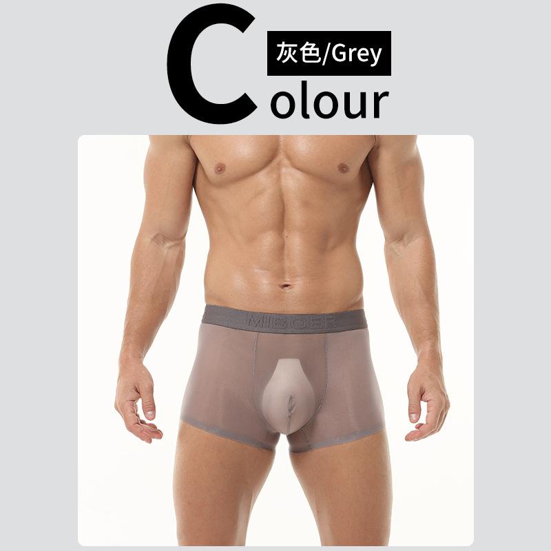 Full Mesh Transprent Underwear Men Sexy Ultra Sheer Boxer Trunks Seamless Underpants Bulge Pouch Panties Male Gay Smooth Knicker